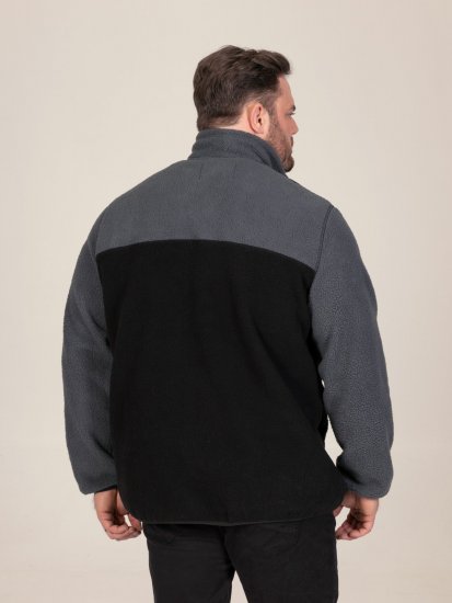 D555 Daly Quarter Zip Fleece Sweatshirt Noir/Gris - Sweatshirts & hoodies - Sweatshirts/Hoodies grande taille homme