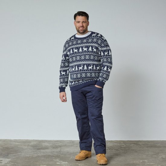 North Latitude 63144 Fjell Reindeer Knit Bleu marine - Sweatshirts & hoodies - Sweatshirts/Hoodies grande taille homme
