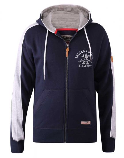 D555 Eaton Full Zip Hoodie Navy - Sweatshirts & hoodies - Sweatshirts/Hoodies grande taille homme