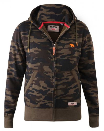 D555 Regent AOP Camo Zip Through Hoody - Sweatshirts & hoodies - Sweatshirts/Hoodies grande taille homme