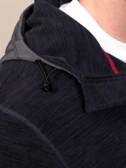 D555 Damien Micro Fleece Zip Through Hoody Noir/Gris - Sweatshirts & hoodies - Sweatshirts/Hoodies grande taille homme