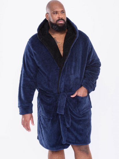 D555 Newquay Bathrobe Navy - Sous-vêtements & bain - Sous-vêtements Grande Taille