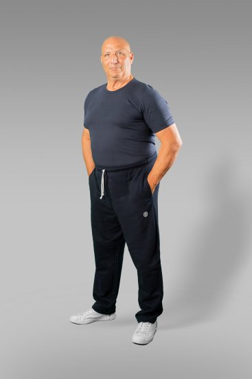 20 Nodi Ponente Long Leg Sports Pants in Combed Fleece Cotton Navy - Pantalons/shorts de survêtement - Survêtement/jogging grandes tailles