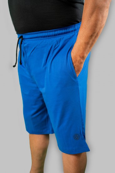 20 Nodi Short Leg Sports Pants in Combed Cotton Jersey Blue - Pantalons/shorts de survêtement - Survêtement/jogging grandes tailles