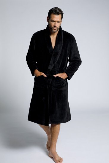 JP1880 Bathrobe with Spacious Patch Pockets Black - Sous-vêtements & bain - Sous-vêtements Grande Taille