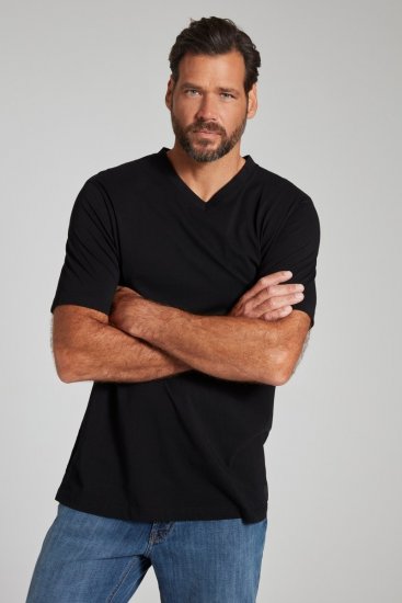 JP1880 702415 T-shirt à col V Noir - T-shirts - T-shirts Homme Grande Taille