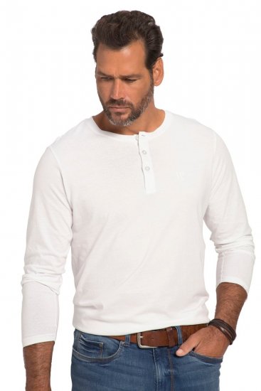 JP1880 702555 T-shirt Henley à manches longues Blanc - T-shirts - T-shirts Homme Grande Taille