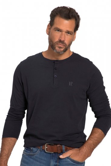 JP1880 702555 T-shirt Henley à manches longues Bleu marine - T-shirts - T-shirts Homme Grande Taille