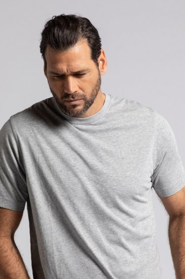 JP1880 702637 T-shirt à col rond lot de 2 Gris chiné - T-shirts - T-shirts Homme Grande Taille