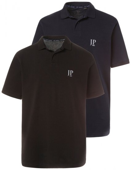 JP1880 704317 Polo lot de 2 Noir/Bleu marine - Polos - Polos homme grande taille