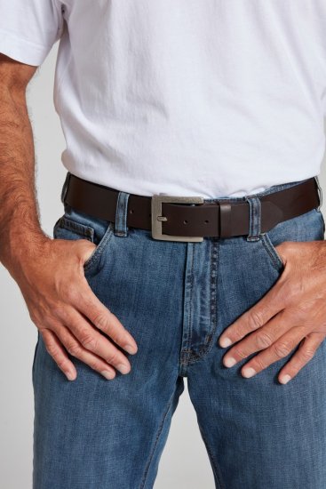 JP1880 705233 Ceinture en cuir Brun acajou - Ceintures - Ceintures grandes tailles pour hommes