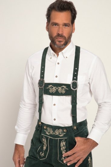 JP1880 Genuine Leather Traditional Lederhosen Shorts Green - JP1880 - JP1880 Vêtements Homme Grandes Tailles
