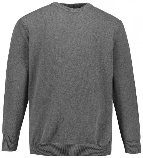 JP1880 708261 Pull tricoté à col rond Gris chiné - Sweatshirts & hoodies - Sweatshirts/Hoodies grande taille homme