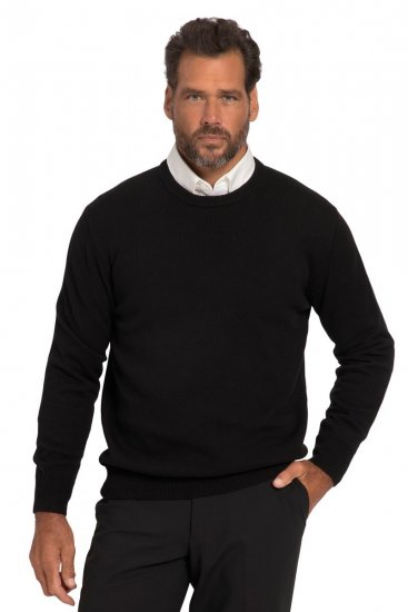 JP1880 708261 Pull tricoté à col rond Noir - Sweatshirts & hoodies - Sweatshirts/Hoodies grande taille homme