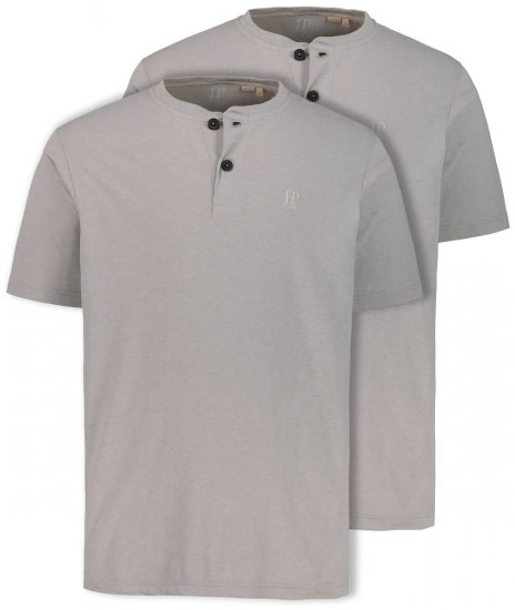 JP1880 708420 T-shirt Henley lot de 2 Gris chiné - T-shirts - T-shirts Homme Grande Taille