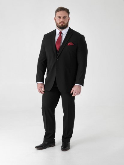 D555 Ted 4 Way Stretch Tailored Suit Jacket Noir - Costumes - Costumes grandes tailles 
