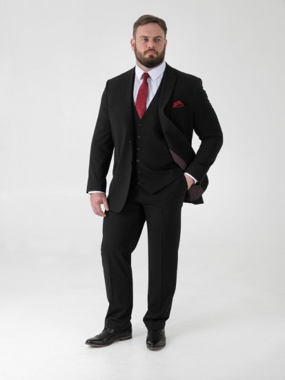 D555 Ted Veste de costume Noir - Costumes - Costumes grandes tailles 