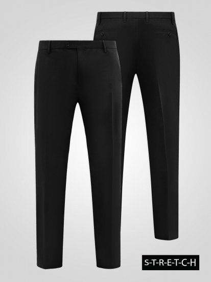 D555 Ted Pantalon de costume Noir - Costumes - Costumes grandes tailles 