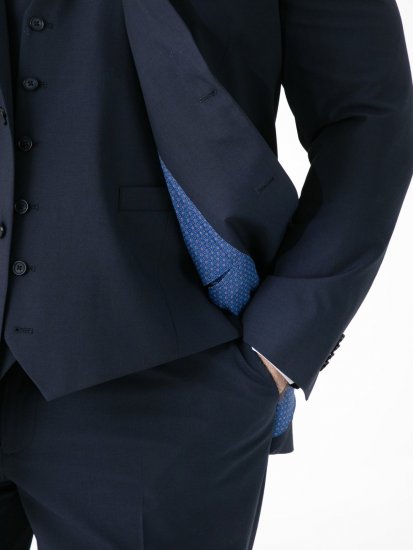 D555 Ted 4 Way Stretch Tailored Suit Jacket Bleu marine - Costumes - Costumes grandes tailles 