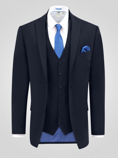 D555 Ted Veste de costume Bleu marine - Costumes - Costumes grandes tailles 