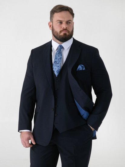 D555 Ted Veste de costume Bleu marine - Costumes - Costumes grandes tailles 