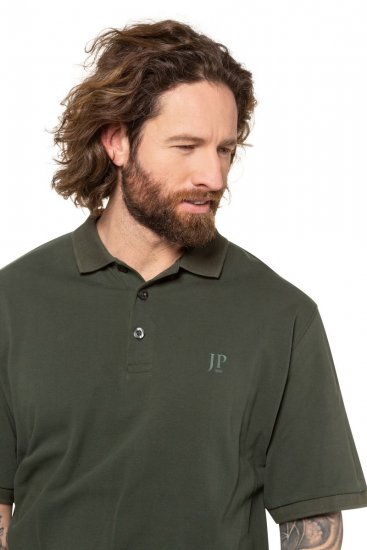 JP1880 712617 Polo coupe ventre Olive foncé - Polos - Polos homme grande taille