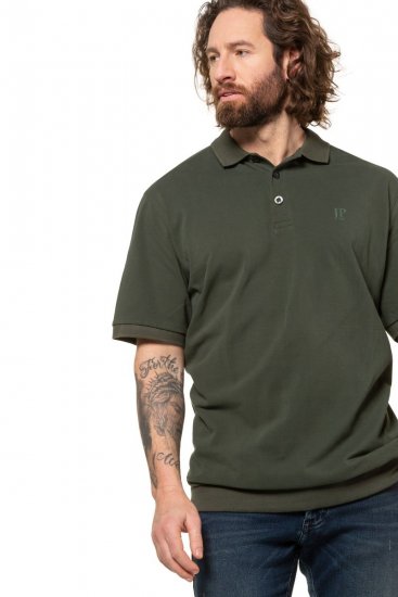 JP1880 712617 Polo coupe ventre Olive foncé - Polos - Polos homme grande taille