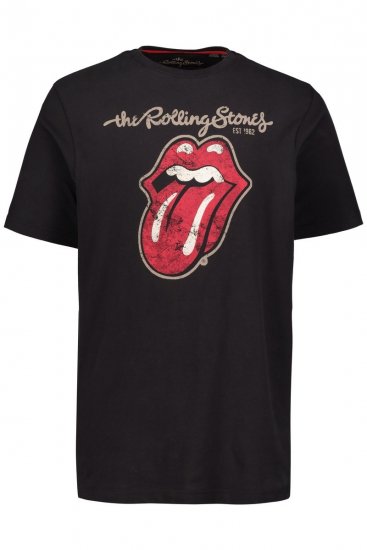 JP1880 Rolling Stones Graphic Band Comfort Fit T-Shirt Black - T-shirts - T-shirts Homme Grande Taille