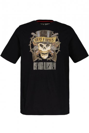 JP1880 Guns N’ Roses Skull Comfort Fit Band T-Shirt Black - T-shirts - T-shirts Homme Grande Taille
