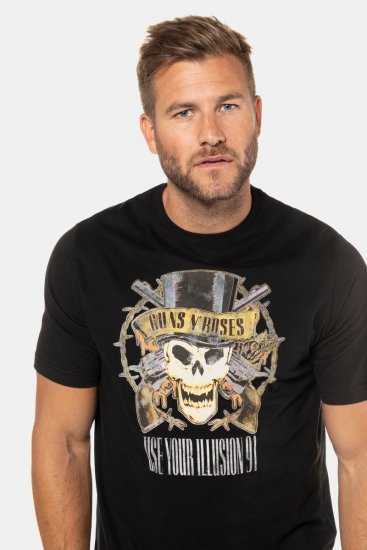 JP1880 Guns N’ Roses Skull Comfort Fit Band T-Shirt Black - T-shirts - T-shirts Homme Grande Taille