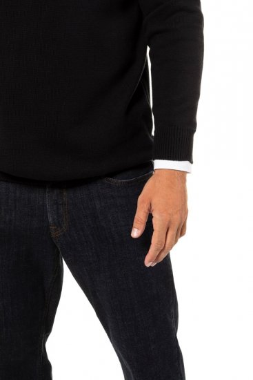 JP1880 716842 Pull tricoté col zippé Noir - Sweatshirts & hoodies - Sweatshirts/Hoodies grande taille homme