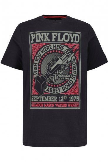 JP1880 Pink Floyd Retro Graphic Comfort Fit Band T-Shirt Black - T-shirts - T-shirts Homme Grande Taille