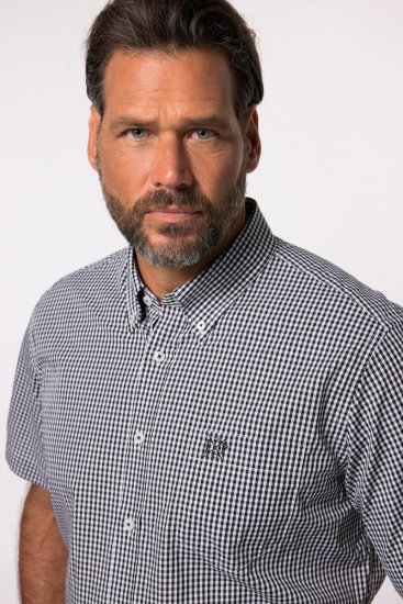JP1880 722860 Chemise à carreaux vichy manches courtes Noir - Chemises - Chemises Grandes Tailles Hommes