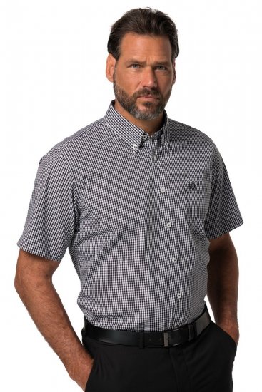 JP1880 722860 Chemise à carreaux vichy manches courtes Noir - Chemises - Chemises Grandes Tailles Hommes