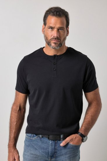 JP1880 726695 T-shirt henley Noir TALL - TALL T-shirts - T-Shirts pour Hommes Grands