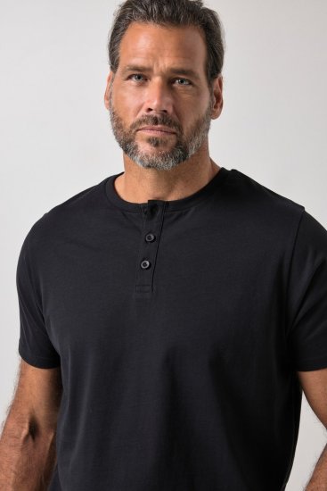 JP1880 726695 T-shirt henley Noir TALL - TALL T-shirts - T-Shirts pour Hommes Grands