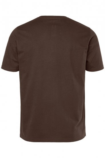 JP1880 Henley Basic T-Shirt with Buttons Brown - T-shirts - T-shirts Homme Grande Taille