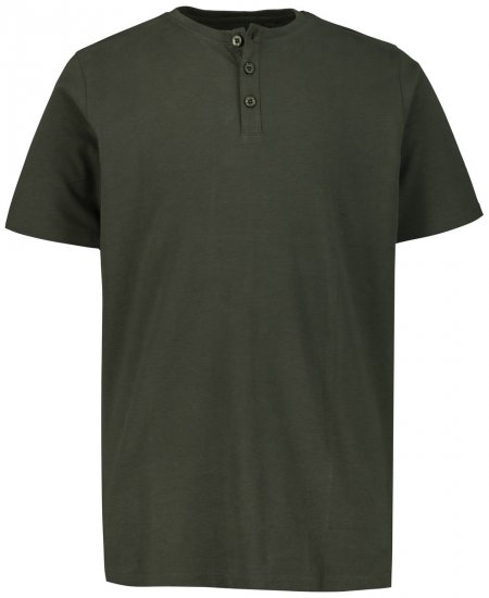 JP1880 726695 T-shirt Henley Olive foncé - T-shirts - T-shirts Homme Grande Taille
