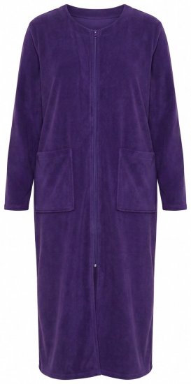 Ulla Popken 749967 Peignoir en éponge à fermeture éclair Multicolore - Robes de chambre & peignoirs - 