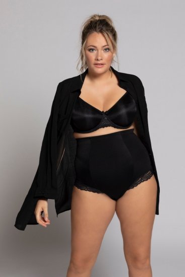 Ulla Popken 781632 Culotte gainante taille haute Noir - Lingerie gainante - 