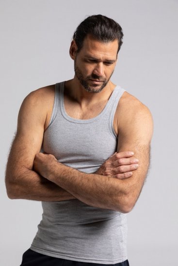 JP1880 782617 Débardeur côtelé Gris chiné TALL - TALL sous-vêtements & bain - TALL Sous-vêtements & Maillots de Bain