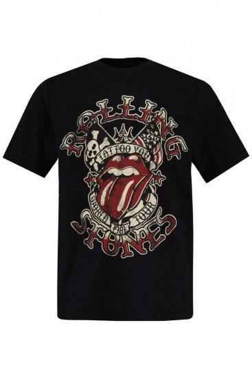 JP1880 Rolling Stones Graphic Comfort Fit Band T-Shirt Black - T-shirts - T-shirts Homme Grande Taille