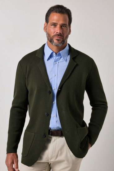 JP1880 Milano Flexnamic Blazer tricoté Olive foncé - Costumes - Costumes grandes tailles 