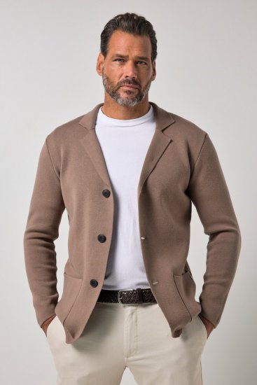 JP1880 Milano Flexnamic Blazer tricoté Marron noisette - Costumes - Costumes grandes tailles 