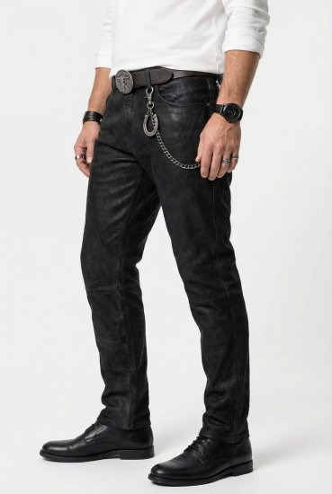 JP1880 Leather Pants Regular Fit Buffalo Nubuck Dark Brown - Jeans et pantalons - Jeans et Pantalons grande taille 