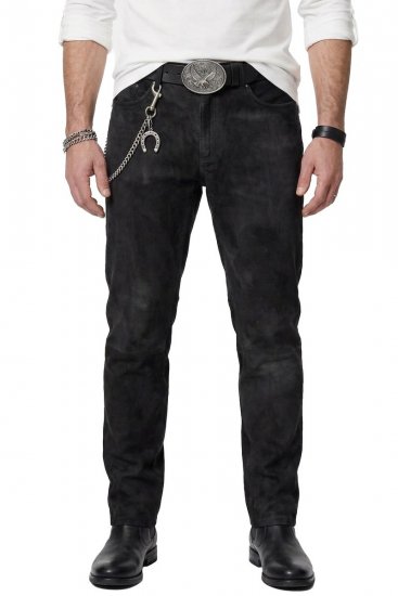 JP1880 Leather Pants Regular Fit Buffalo Nubuck Dark Brown - Jeans et pantalons - Jeans et Pantalons grande taille 