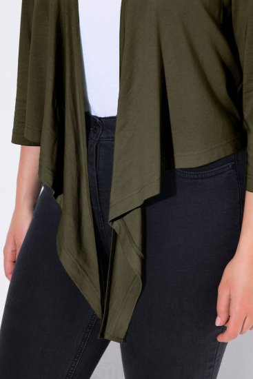 Ulla Popken 794514 Boléro en jersey à nouer Vert foncé - Boléros - 