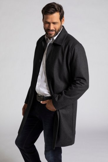 JP1880 Coat Wool Blend Water Repellent Dark Grey - Vestes - Vestes Homme Grandes Tailles