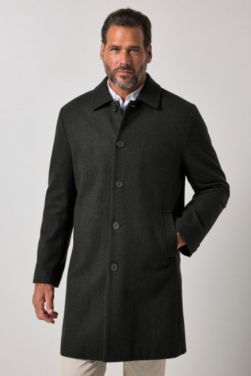JP1880 795116 Déperlant Manteau en laine Vert olive - Vestes - Vestes Homme Grandes Tailles