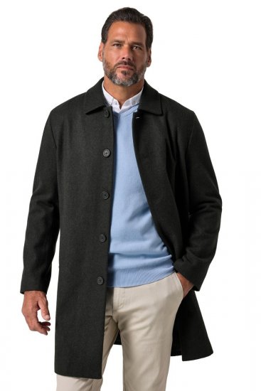 JP1880 795116 Déperlant Manteau en laine Vert olive - Vestes - Vestes Homme Grandes Tailles
